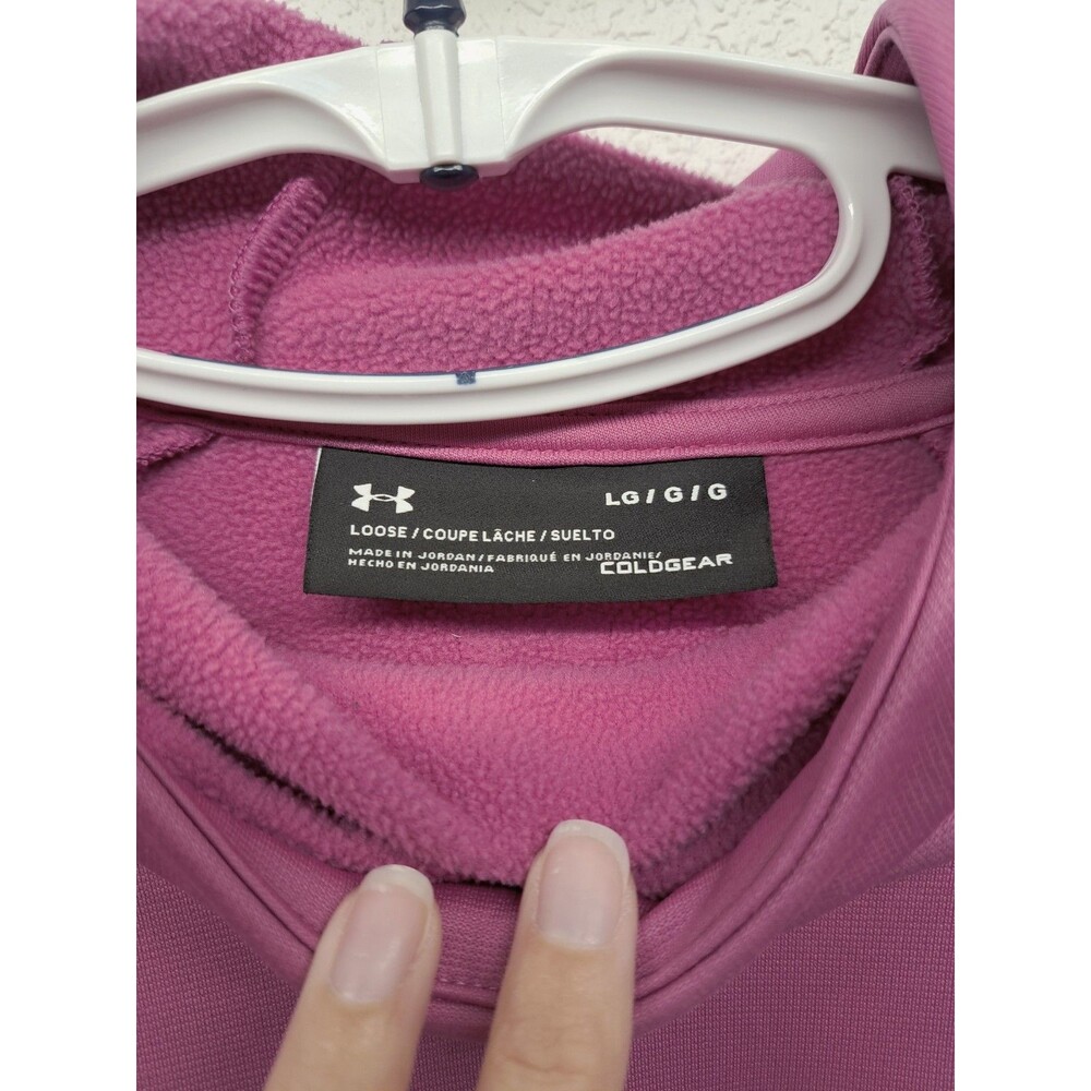 Under Armour Women's Cold Gear Mock Neck Loose Purple Hoodie Size L - Picture 5 of 5